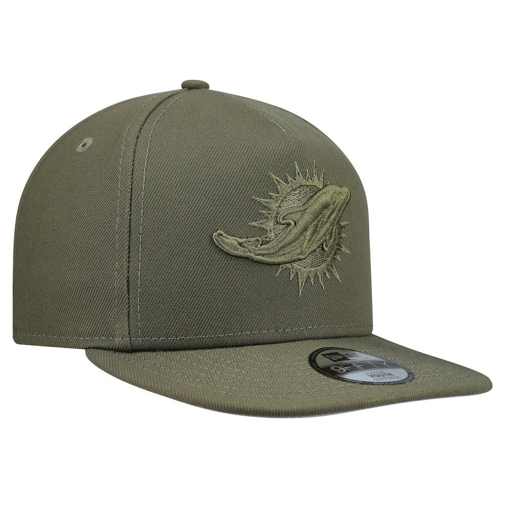 Miami Dolphins New Era Youth Color Pack A-Frame 9FIFTY Snapback Hat - Olive - NFL