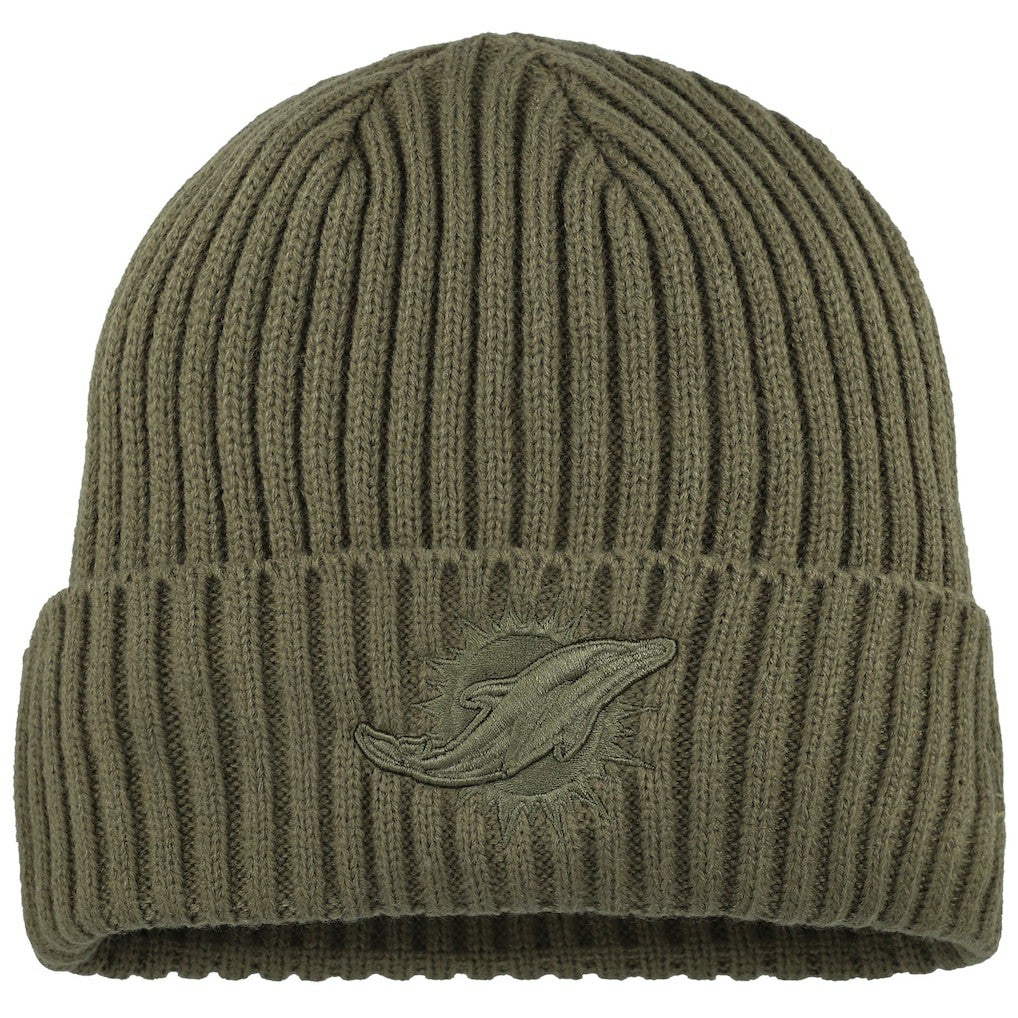 Miami Dolphins New Era Youth Color Pack Cuffed Knit Hat - Olive - NFL