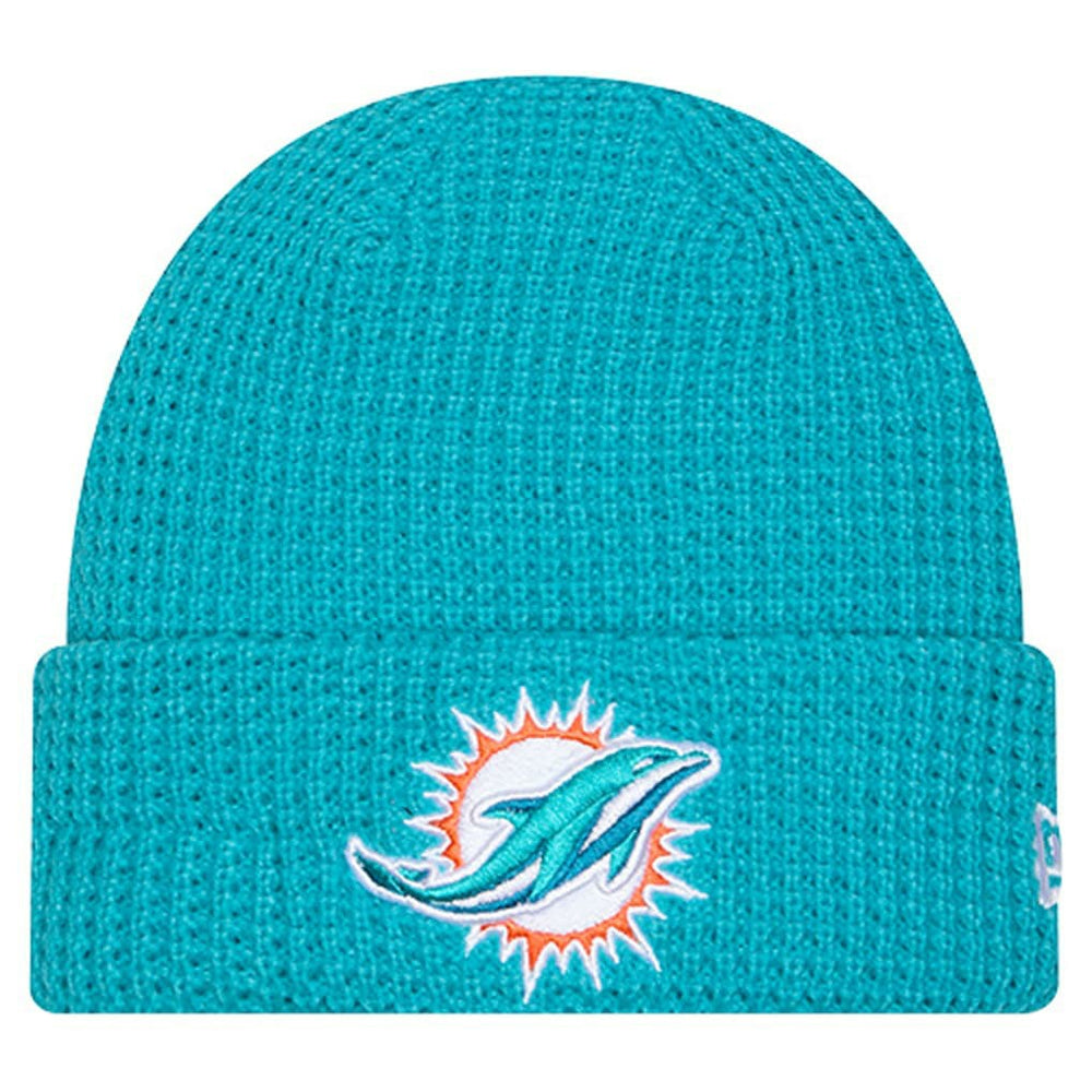 Miami Dolphins New Era Youth Waffle Cuffed Knit Hat - Aqua - NFL
