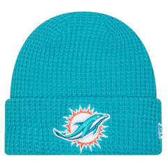 Miami Dolphins New Era Youth Waffle Cuffed Knit Hat - Aqua - NFL