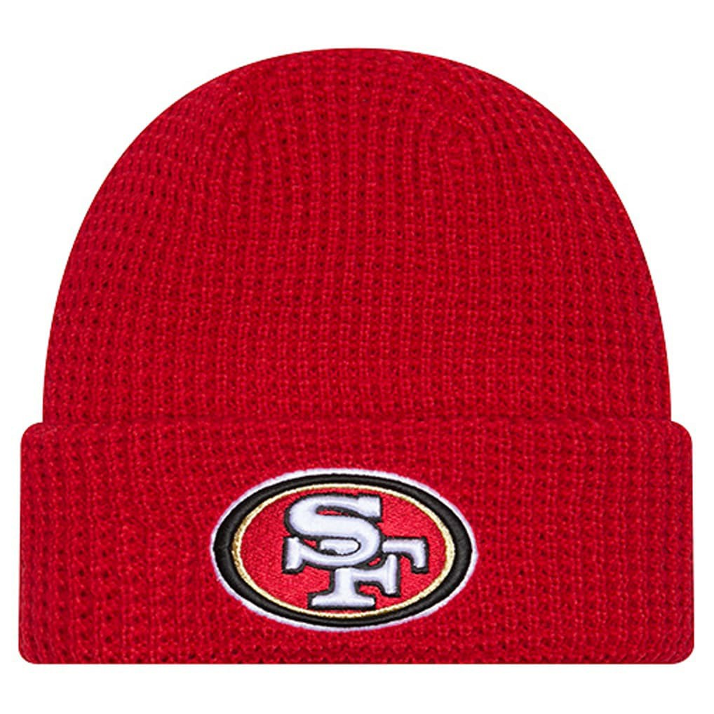 San Francisco 49ers New Era Youth Waffle Cuffed Knit Hat - Scarlet - NFL