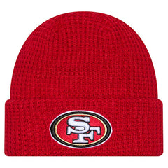 San Francisco 49ers New Era Youth Waffle Cuffed Knit Hat - Scarlet - NFL