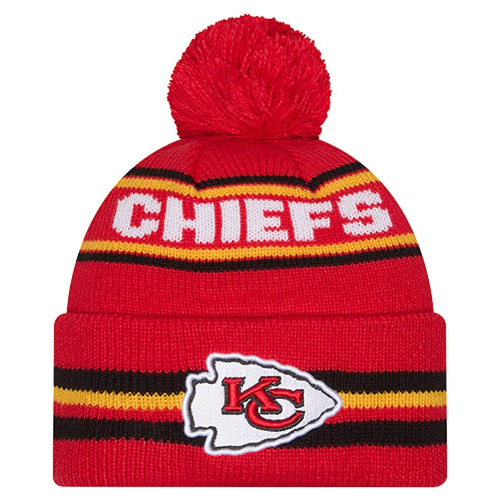 Kansas City Chiefs New Era Youth Classic Cuffed Knit Hat with Pom - Red - NFL