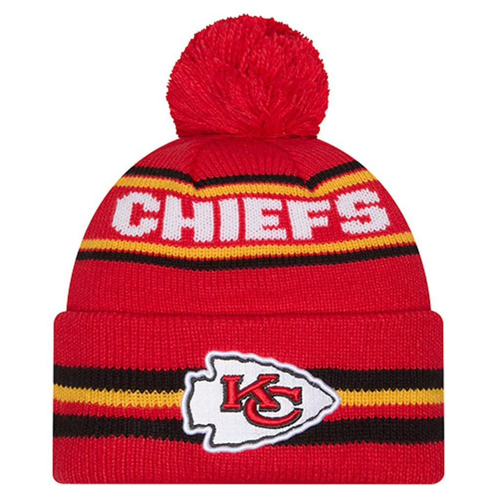 Kansas City Chiefs New Era Youth Classic Cuffed Knit Hat with Pom - Red - NFL
