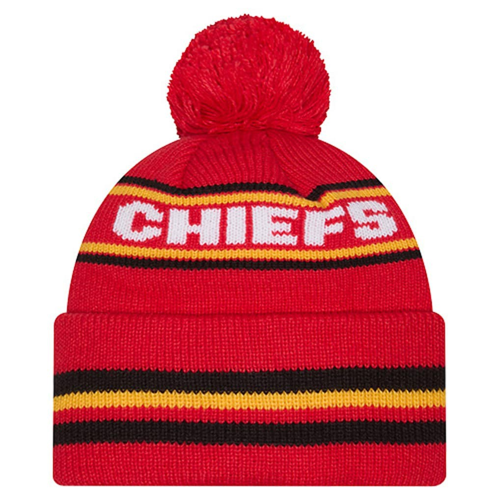 Kansas City Chiefs New Era Youth Classic Cuffed Knit Hat with Pom - Red - NFL