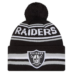 Las Vegas Raiders New Era Youth Classic Cuffed Knit Hat with Pom - Black - NFL