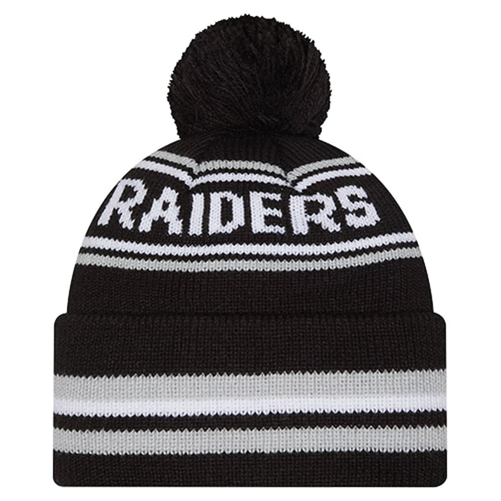 Las Vegas Raiders New Era Youth Classic Cuffed Knit Hat with Pom - Black - NFL