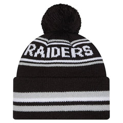 Las Vegas Raiders New Era Youth Classic Cuffed Knit Hat with Pom - Black - NFL