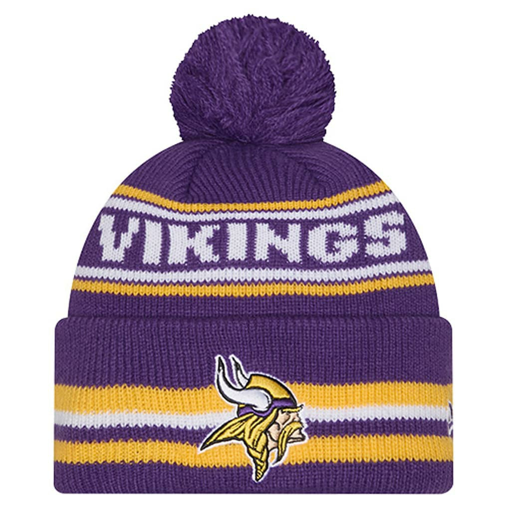 Minnesota Vikings New Era Youth Classic Cuffed Knit Hat with Pom - Purple - NFL
