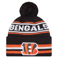 Cincinnati Bengals New Era Youth Classic Cuffed Knit Hat with Pom - Black - NFL