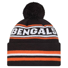 Cincinnati Bengals New Era Youth Classic Cuffed Knit Hat with Pom - Black - NFL