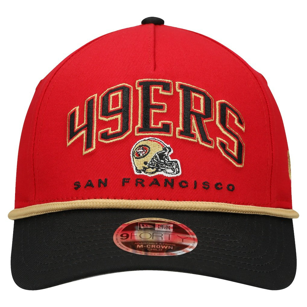 San Francisco 49ers New Era Preschool Arch COOLERA 9FORTY A-Frame M-Crown Adjustable Hat - Scarlet/Gold - NFL