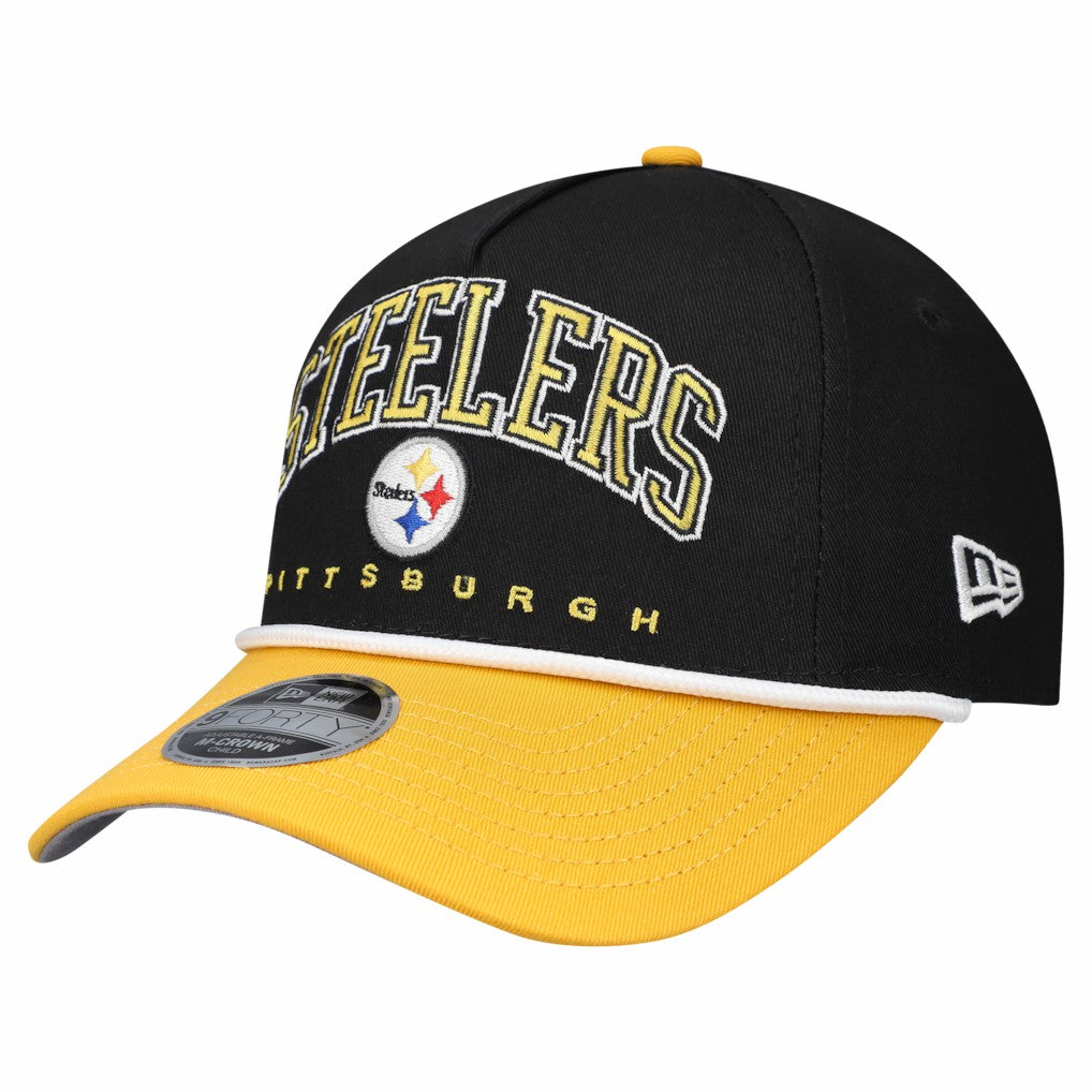 Pittsburgh Steelers New Era Preschool Arch COOLERA 9FORTY A-Frame M-Crown Adjustable Hat - Black/Gold - NFL