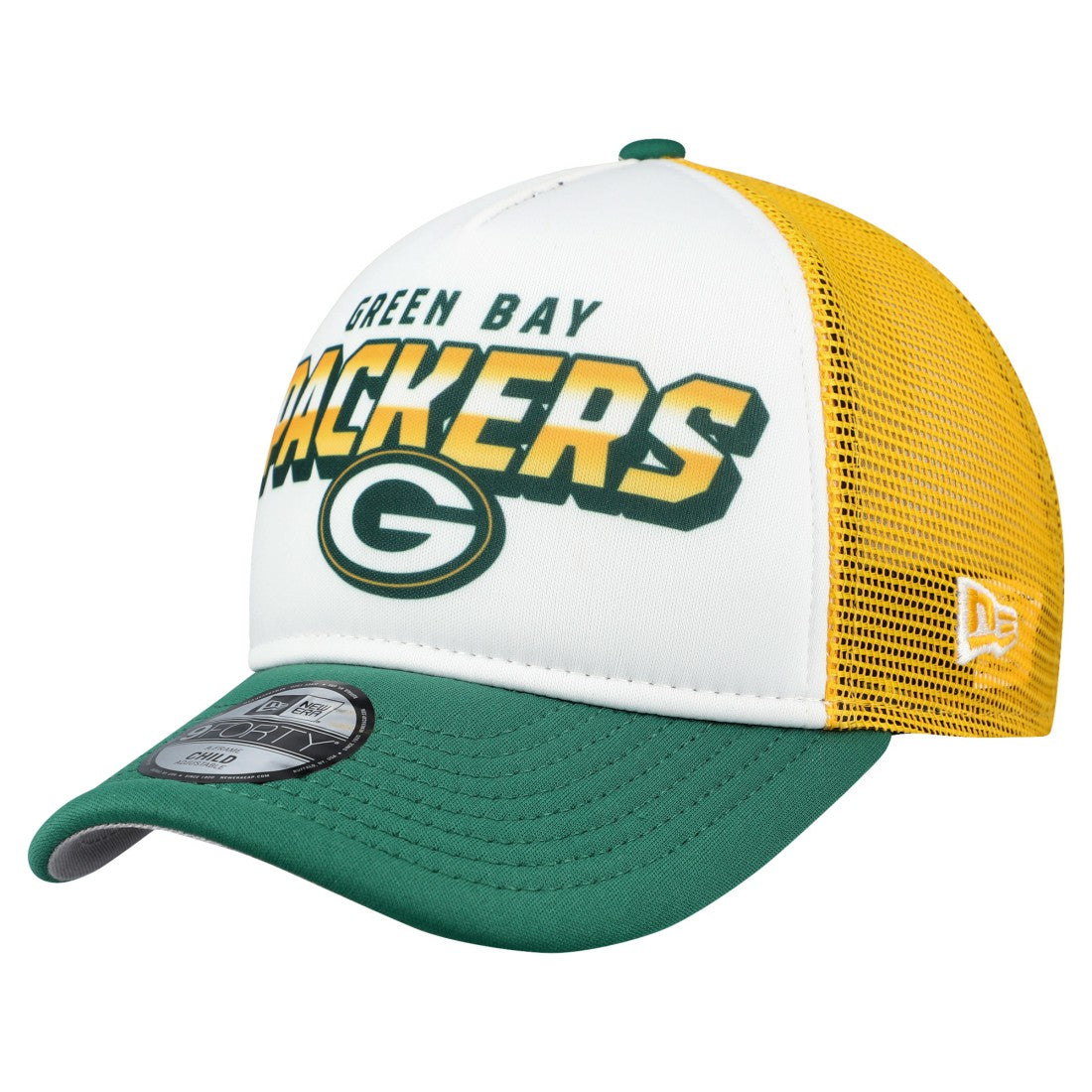 Green Bay Packers New Era Preschool 9FORTY A-Frame Adjustable Hat - White - NFL