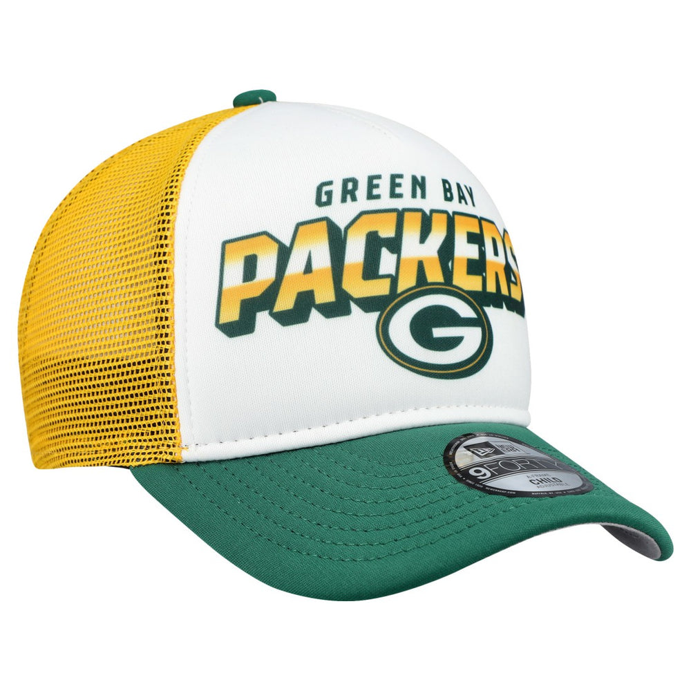 Green Bay Packers New Era Preschool 9FORTY A-Frame Adjustable Hat - White - NFL