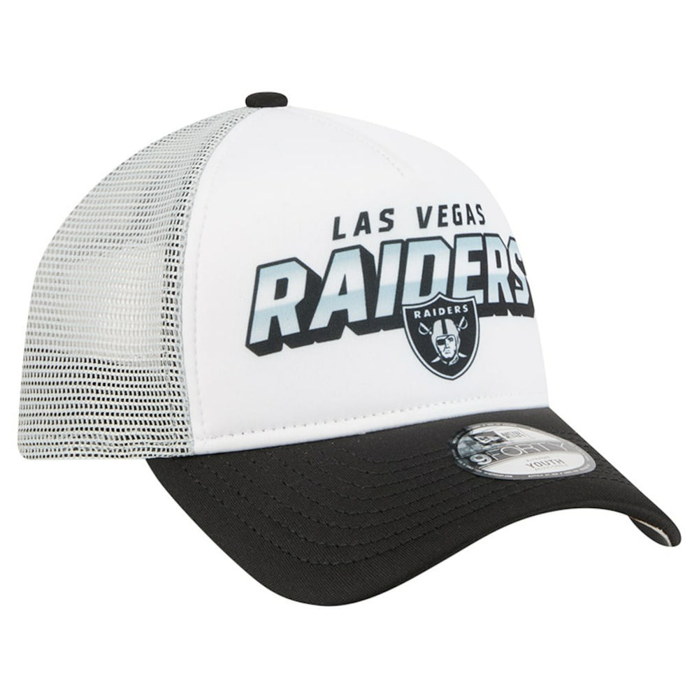 Las Vegas Raiders New Era Preschool 9FORTY A-Frame Adjustable Hat - White - NFL