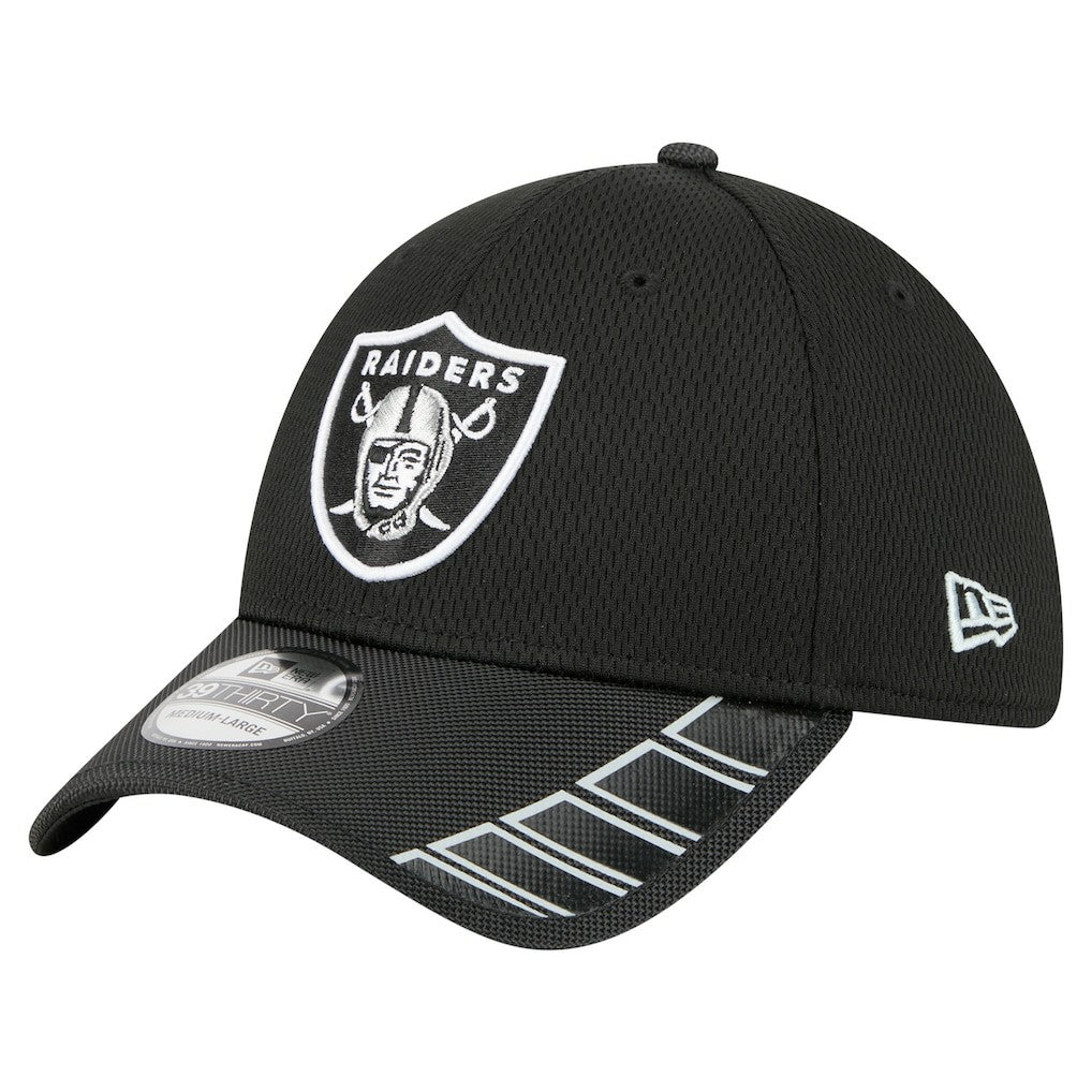Las Vegas Raiders New Era Visor Hit 39THIRTY Flex Hat - Black - NFL