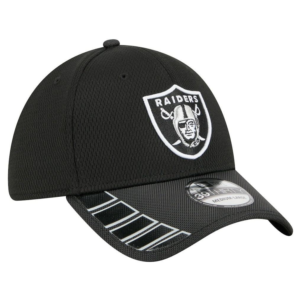 Las Vegas Raiders New Era Visor Hit 39THIRTY Flex Hat - Black - NFL