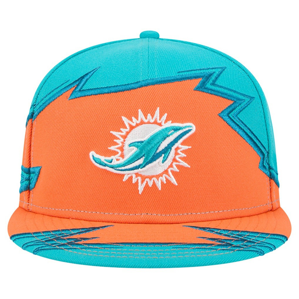 Miami Dolphins New Era Break 59FIFTY Fitted Hat - Aqua/Orange - NFL