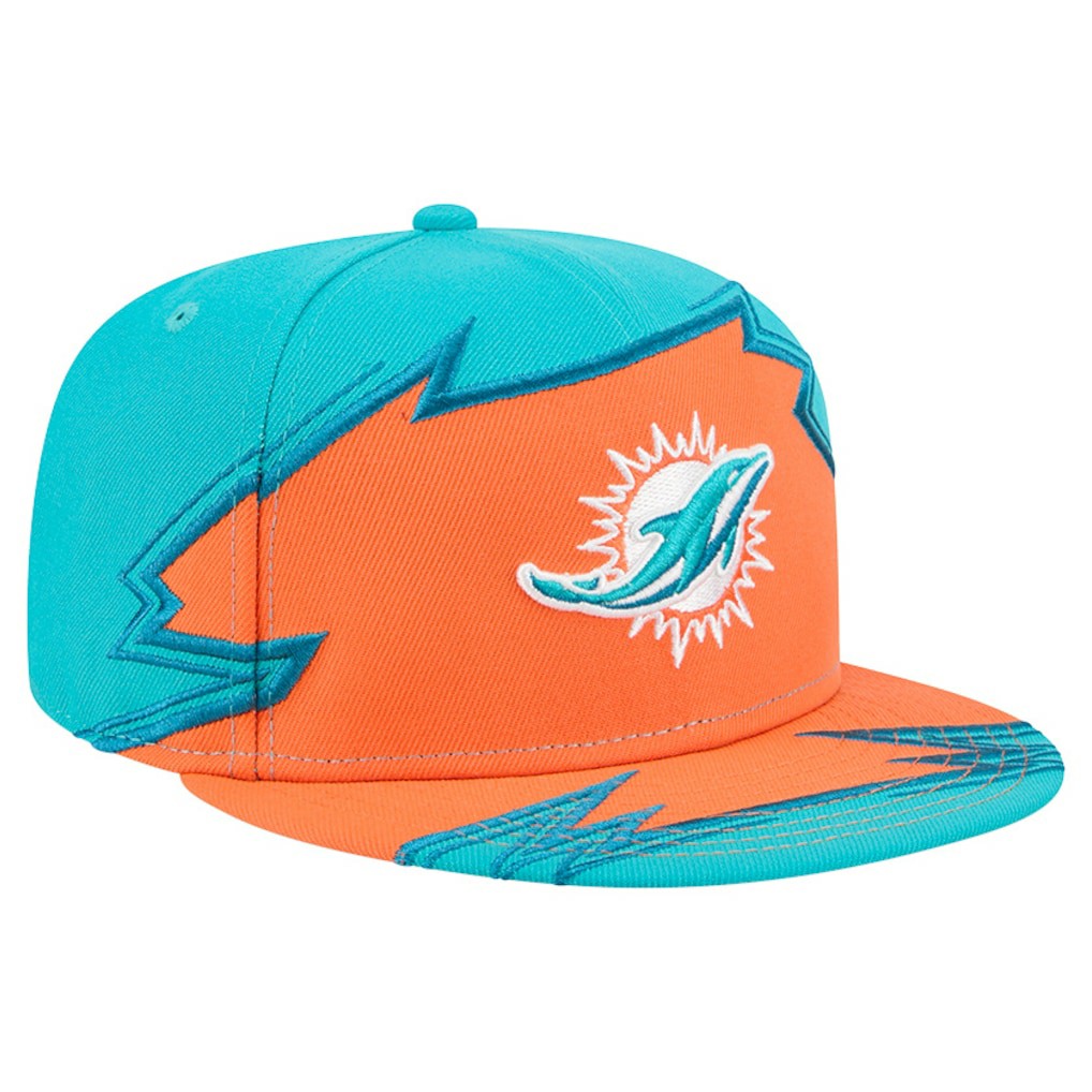 Miami Dolphins New Era Break 59FIFTY Fitted Hat - Aqua/Orange - NFL