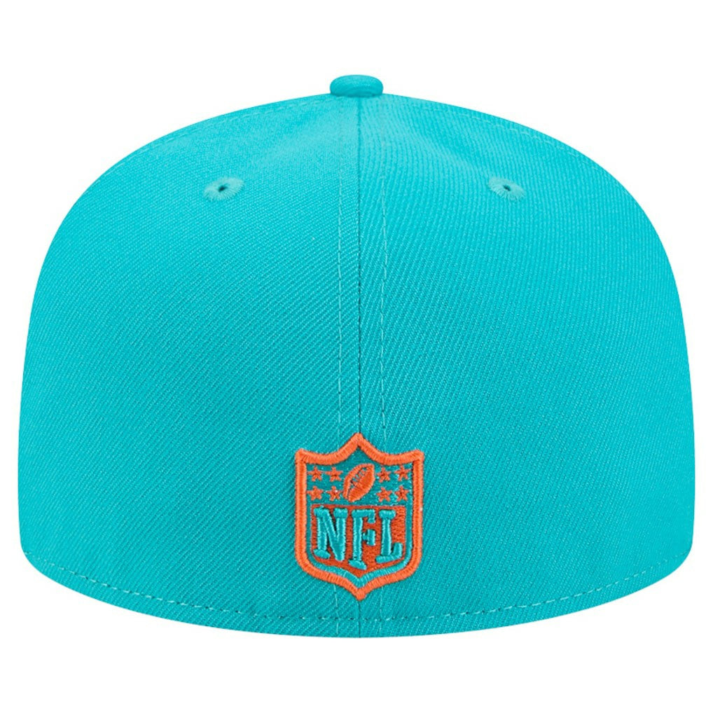Miami Dolphins New Era Break 59FIFTY Fitted Hat - Aqua/Orange - NFL