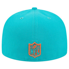 Miami Dolphins New Era Break 59FIFTY Fitted Hat - Aqua/Orange - NFL