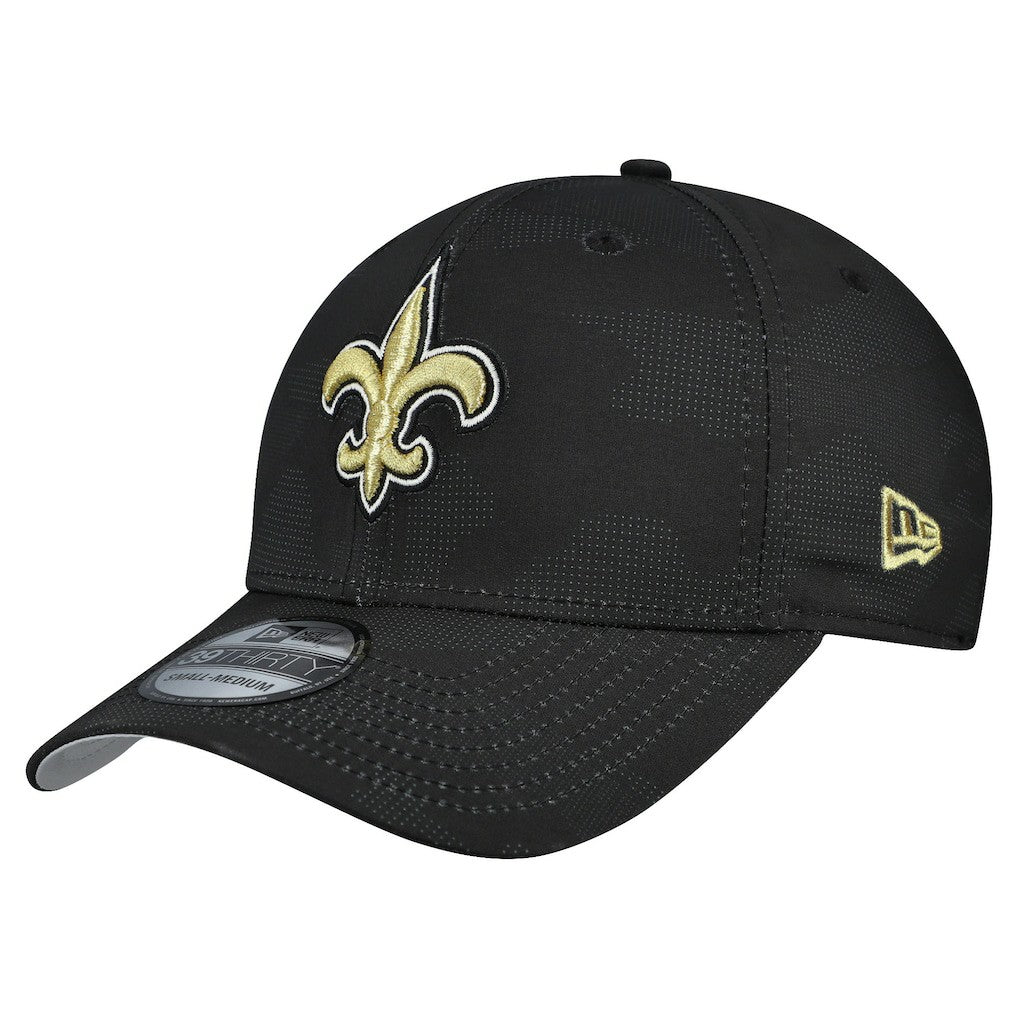 New Orleans Saints New Era Tonal Camo 39THIRTY Stretch Fit Hat - Black - NFL
