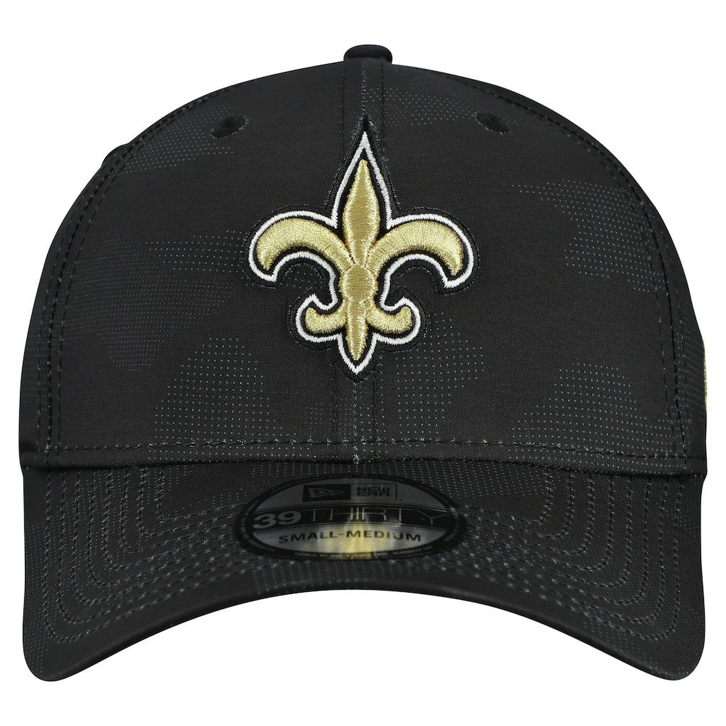 New Orleans Saints New Era Tonal Camo 39THIRTY Stretch Fit Hat - Black - NFL