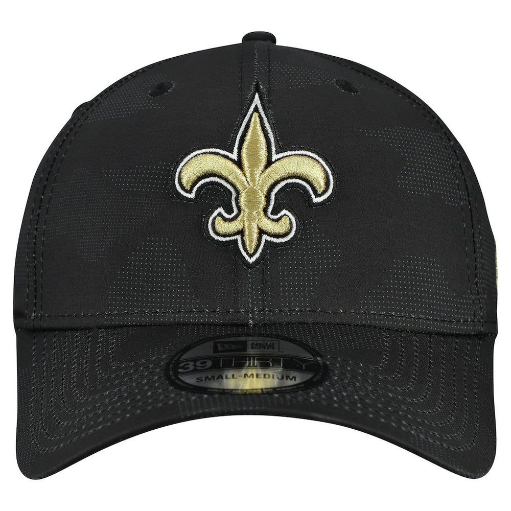 New Orleans Saints New Era Tonal Camo 39THIRTY Stretch Fit Hat - Black - NFL