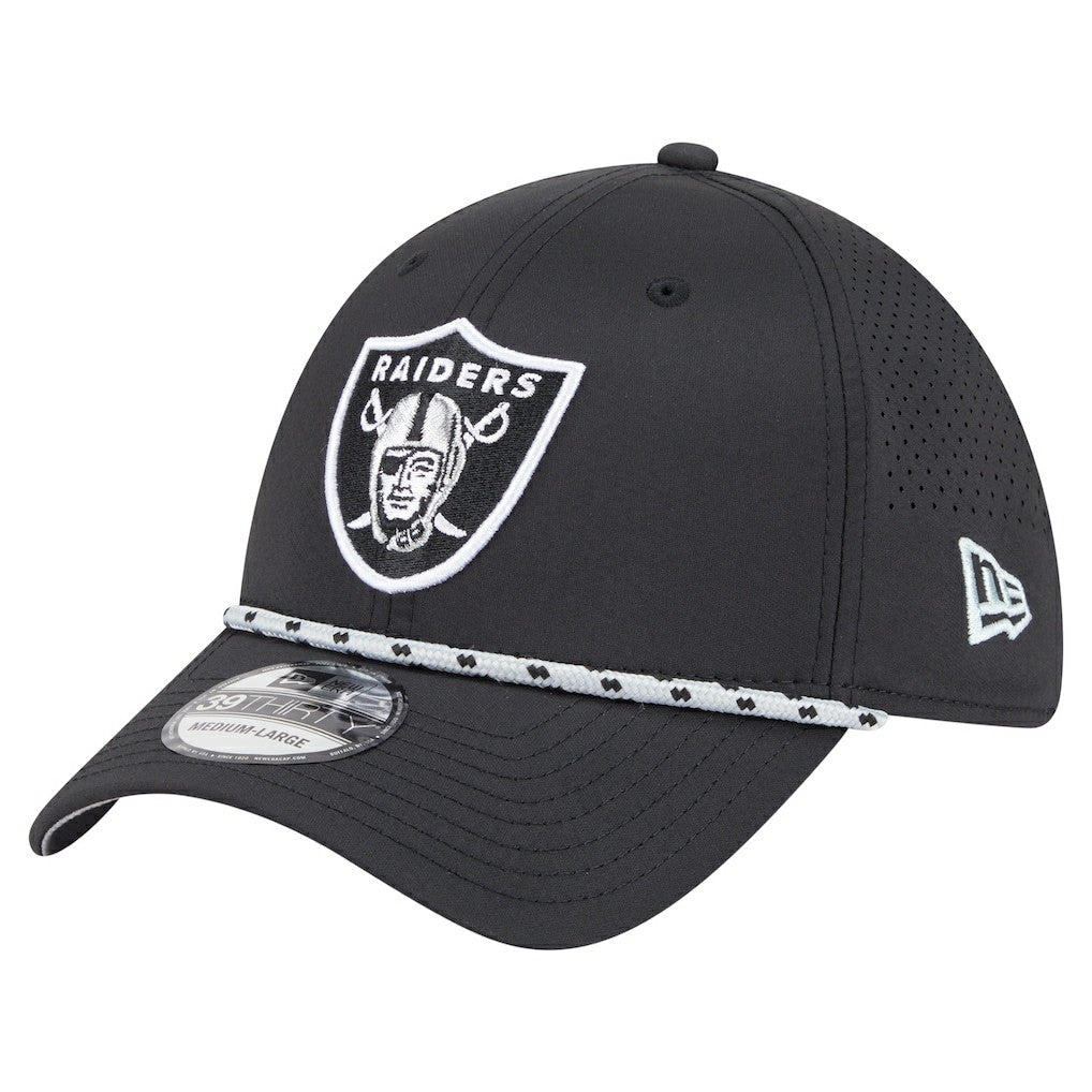 Las Vegas Raiders New Era Perforated 39THIRTY Flex Hat - Black - NFL