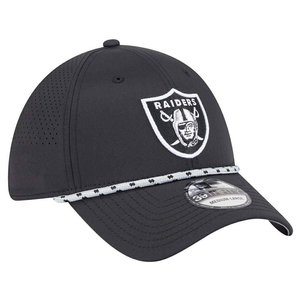 Las Vegas Raiders New Era Perforated 39THIRTY Flex Hat - Black - NFL