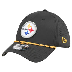Pittsburgh Steelers New Era Perforated 39THIRTY Flex Hat - Black - NFL