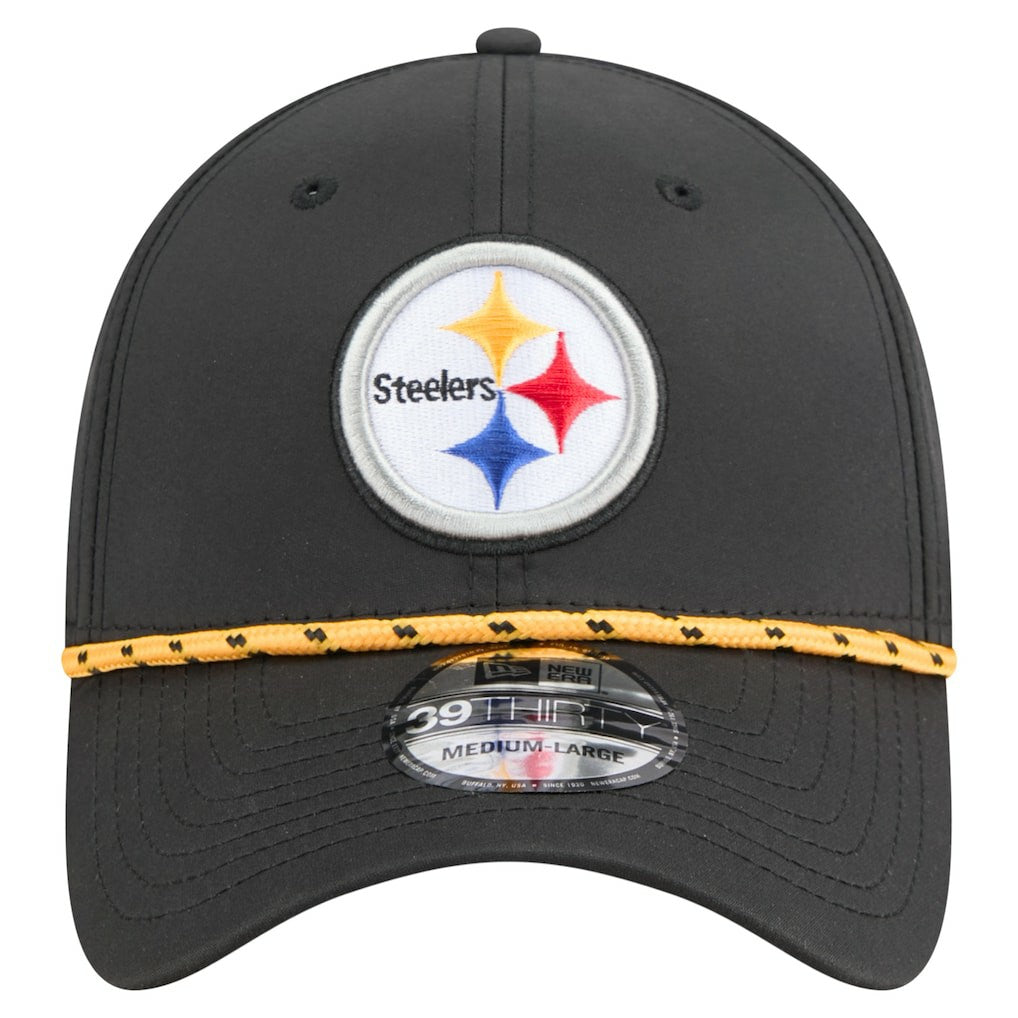 Pittsburgh Steelers New Era Perforated 39THIRTY Flex Hat - Black - NFL