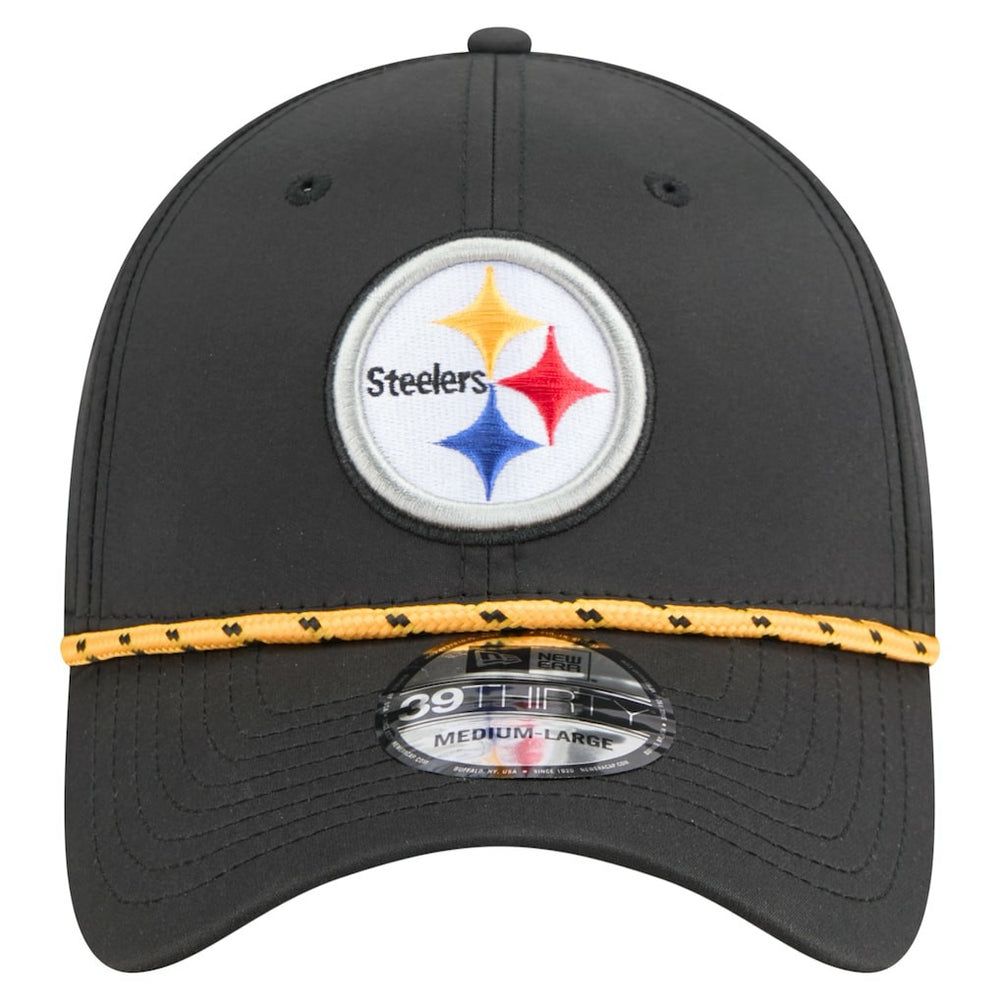 Pittsburgh Steelers New Era Perforated 39THIRTY Flex Hat - Black - NFL