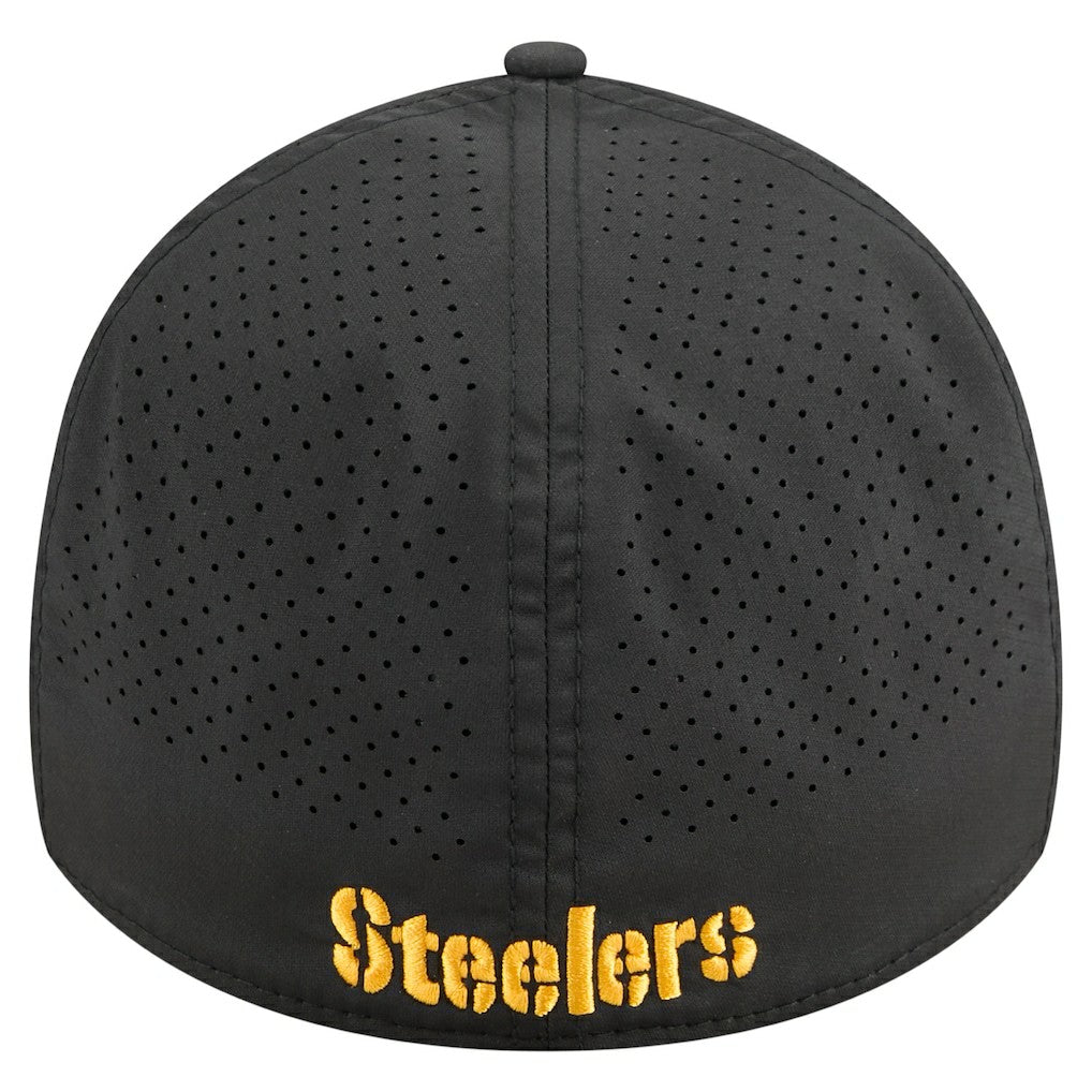 Pittsburgh Steelers New Era Perforated 39THIRTY Flex Hat - Black - NFL