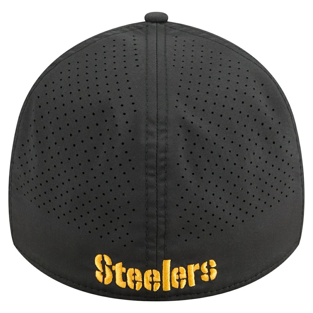 Pittsburgh Steelers New Era Perforated 39THIRTY Flex Hat - Black - NFL