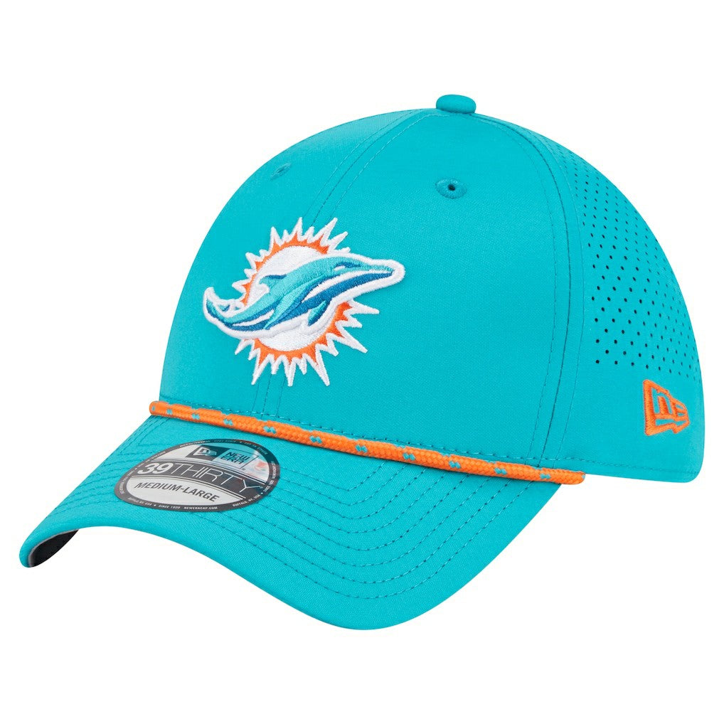 Miami Dolphins New Era Perforated 39THIRTY Flex Hat - Aqua - NFL