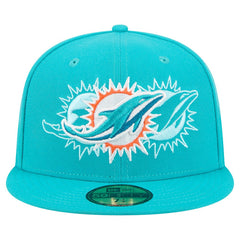 Miami Dolphins New Era Tri-Hit 59FIFTY Fitted Hat - Aqua - NFL
