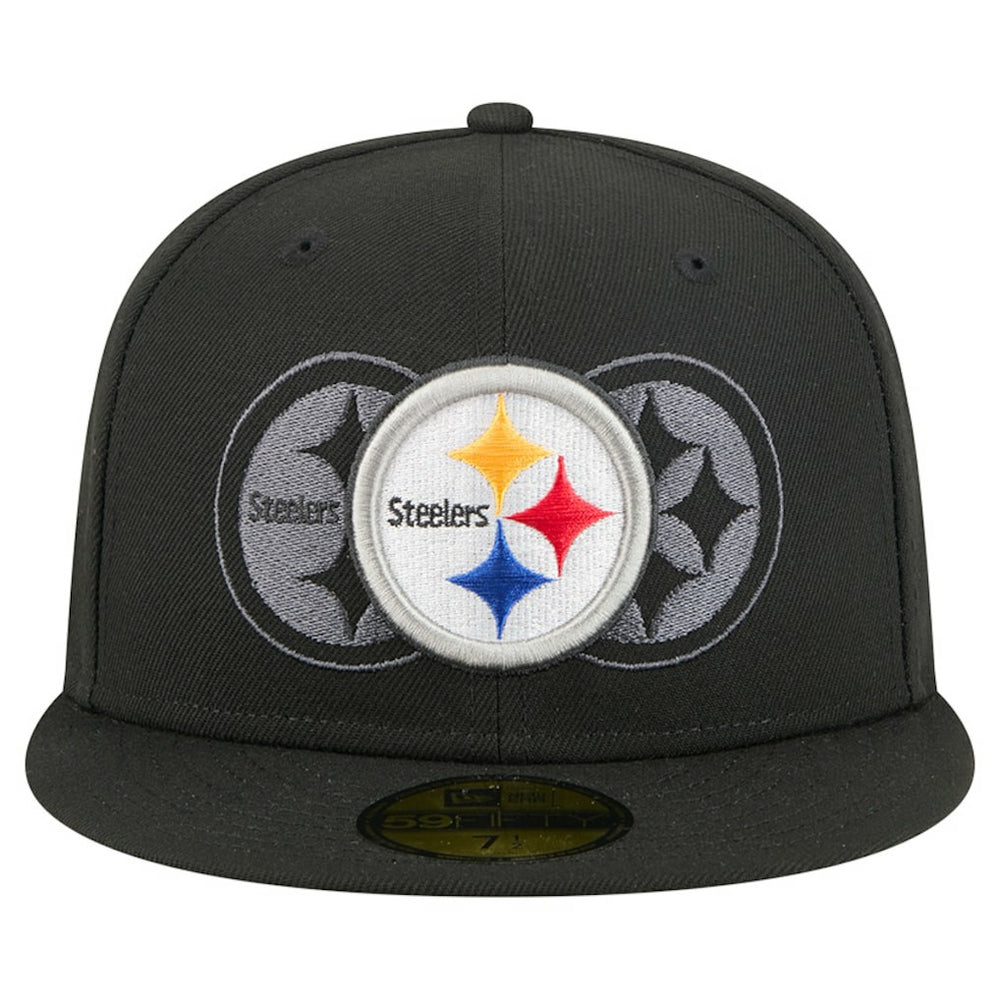 Pittsburgh Steelers New Era Tri-Hit 59FIFTY Fitted Hat - Black - NFL