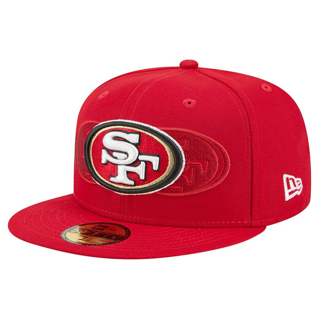 San Francisco 49ers New Era Tri-Hit 59FIFTY Fitted Hat - Scarlet - NFL