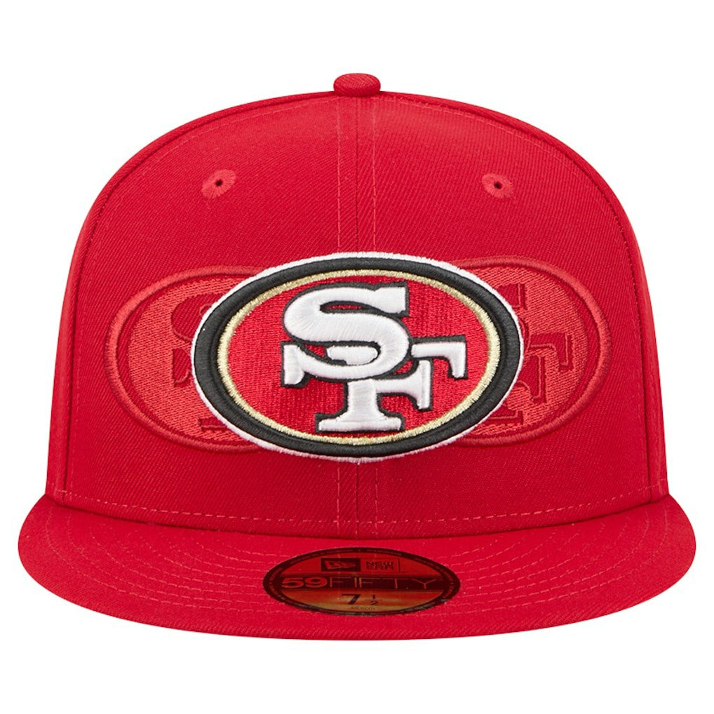 San Francisco 49ers New Era Tri-Hit 59FIFTY Fitted Hat - Scarlet - NFL