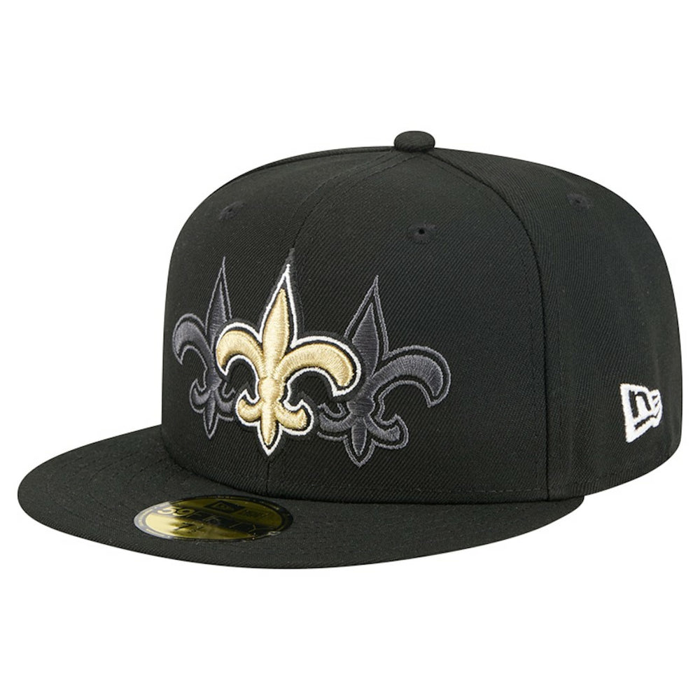 New Orleans Saints New Era Tri-Hit 59FIFTY Fitted Hat - Black - NFL