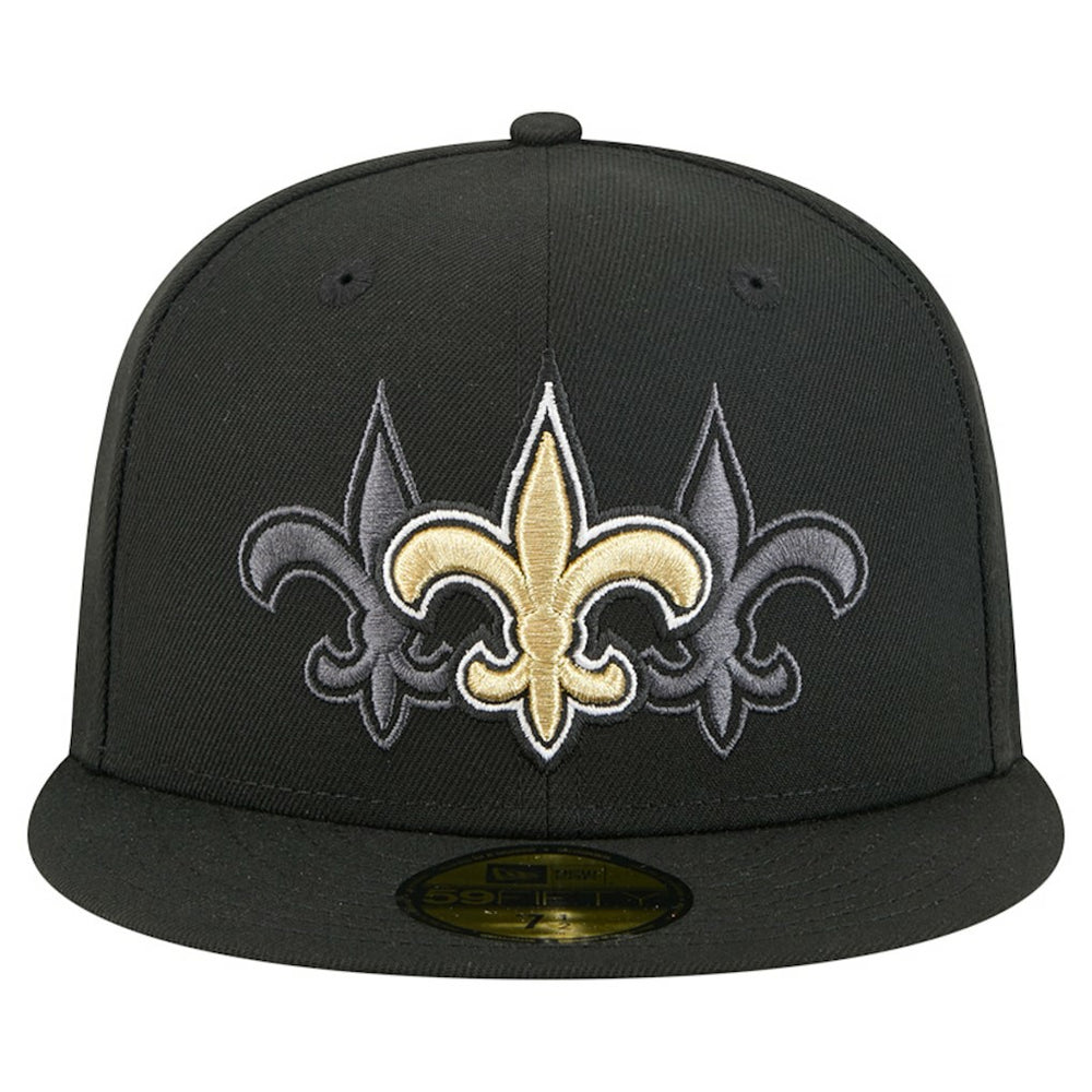 New Orleans Saints New Era Tri-Hit 59FIFTY Fitted Hat - Black - NFL