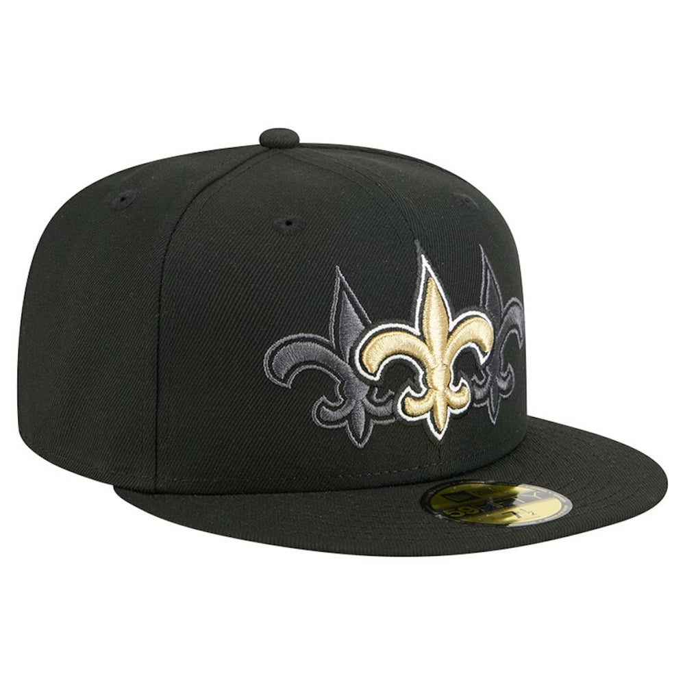 New Orleans Saints New Era Tri-Hit 59FIFTY Fitted Hat - Black - NFL