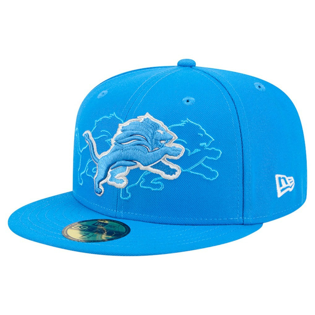 Detroit Lions New Era Tri-Hit 59FIFTY Fitted Hat - Blue - NFL