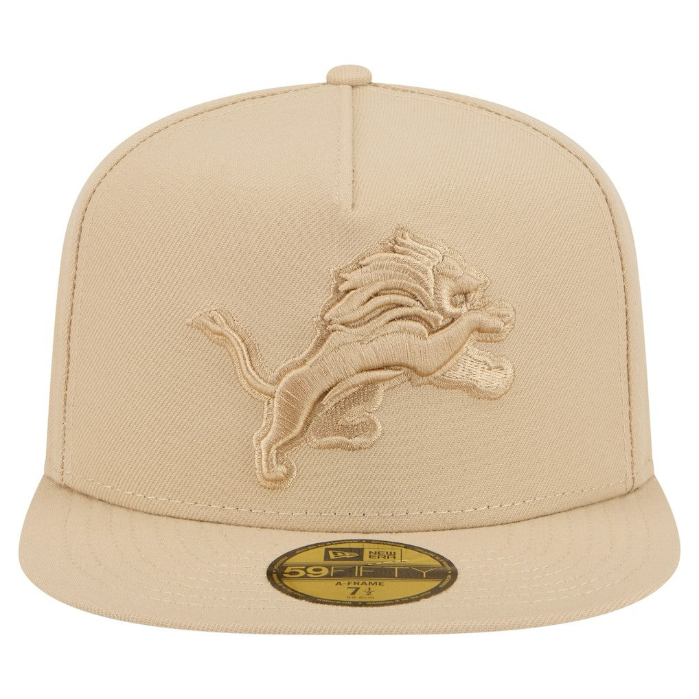 Detroit Lions New Era Color Pack A-Frame 59FIFTY Fitted Hat - Light Beige - NFL