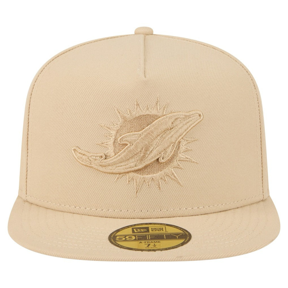 Miami Dolphins New Era Color Pack A-Frame 59FIFTY Fitted Hat - Light Beige - NFL