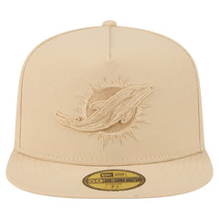 Miami Dolphins New Era Color Pack A-Frame 59FIFTY Fitted Hat - Light Beige - NFL