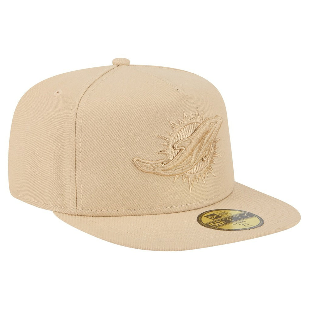 Miami Dolphins New Era Color Pack A-Frame 59FIFTY Fitted Hat - Light Beige - NFL