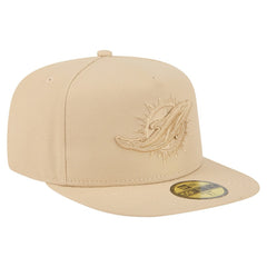 Miami Dolphins New Era Color Pack A-Frame 59FIFTY Fitted Hat - Light Beige - NFL